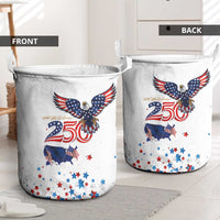 250 Years of American Freedom Laundry Basket Flag Bald Eagle and Map