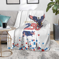 250 Years of American Freedom Blanket Flag Bald Eagle and Map