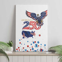 250 Years of American Freedom Canvas Wall Art Flag Bald Eagle and Map