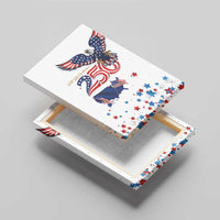 250 Years of American Freedom Canvas Wall Art Flag Bald Eagle and Map