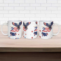 250 Years of American Freedom Ceramic Mug Flag Bald Eagle and Map