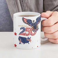 250 Years of American Freedom Ceramic Mug Flag Bald Eagle and Map