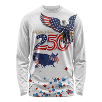 250 Years of American Freedom Long Sleeve Shirt Flag Bald Eagle and Map