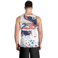 250 Years of American Freedom Men Tank Top Flag Bald Eagle and Map