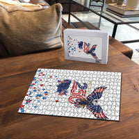 250 Years of American Freedom Puzzle Flag Bald Eagle and Map