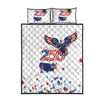 250 Years of American Freedom Quilt Bed Set Flag Bald Eagle and Map