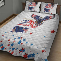 250 Years of American Freedom Quilt Bed Set Flag Bald Eagle and Map