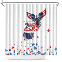 250 Years of American Freedom Shower Curtain Flag Bald Eagle and Map
