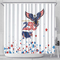 250 Years of American Freedom Shower Curtain Flag Bald Eagle and Map
