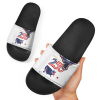 250 Years of American Freedom Slide Sandals Flag Bald Eagle and Map