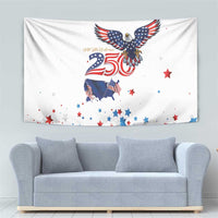 250 Years of American Freedom Tapestry Flag Bald Eagle and Map