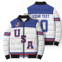 USA Ice Hockey Custom Bomber Puffer Jacket Sporty Style