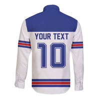 USA Ice Hockey Custom Long Sleeve Button Shirt Sporty Style