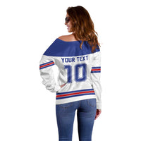 USA Ice Hockey Custom Off Shoulder Sweater Sporty Style