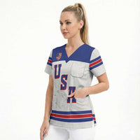 USA Ice Hockey Custom Scrub Top Sporty Style