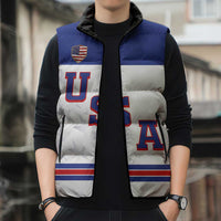USA Ice Hockey Custom Sleeveless Puffer Jacket Sporty Style