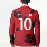 Custom Canada Football Blazer Maple Leaves Geometric Style