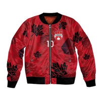 Custom Canada Football Bomber Jacket Maple Leaves Geometric Style