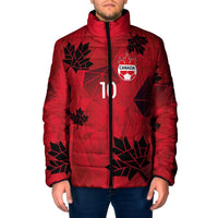 Custom Canada Football Padded Jacket Maple Leaves Geometric Style