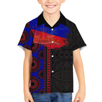 Haiti Flag Day African Seamless Pattern Family Matching Puletasi and Hawaiian Shirt - Wonder Print Shop