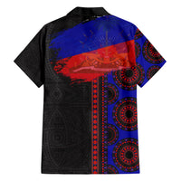 Haiti Flag Day African Seamless Pattern Family Matching Short Sleeve Bodycon Dress and Hawaiian Shirt - Wonder Print Shop