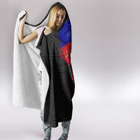 Haiti Flag Day African Seamless Pattern Hooded Blanket