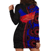 Haiti Flag Day African Seamless Pattern Hoodie Dress - Wonder Print Shop