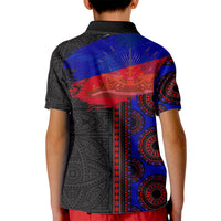 Haiti Flag Day African Seamless Pattern Kid Polo Shirt - Wonder Print Shop