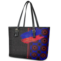 Haiti Flag Day African Seamless Pattern Leather Tote Bag - Wonder Print Shop