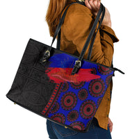 Haiti Flag Day African Seamless Pattern Leather Tote Bag - Wonder Print Shop