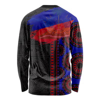 Haiti Flag Day African Seamless Pattern Long Sleeve Shirt - Wonder Print Shop