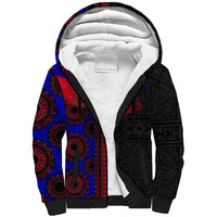 Haiti Flag Day African Seamless Pattern Sherpa Hoodie - Wonder Print Shop