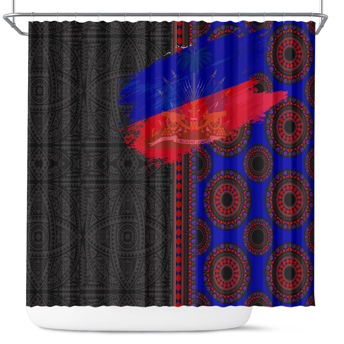Haiti Flag Day African Seamless Pattern Shower Curtain