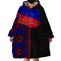 Haiti Flag Day African Seamless Pattern Wearable Blanket Hoodie - Wonder Print Shop