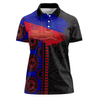 Haiti Flag Day African Seamless Pattern Women Polo Shirt - Wonder Print Shop
