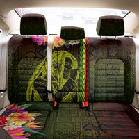 Hawaiian Reggae Music Back Car Seat Cover Jamaica Singer Tribal Polynesian and Hibiscus - Wonder Print Shop