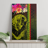 Hawaiian Reggae Music Canvas Wall Art Jamaica Singer Tribal Polynesian and Hibiscus - Wonder Print Shop