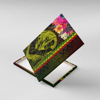 Hawaiian Reggae Music Canvas Wall Art Jamaica Singer Tribal Polynesian and Hibiscus - Wonder Print Shop