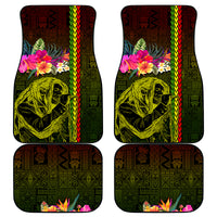 Hawaiian Reggae Music Car Mats Jamaica Singer Tribal Polynesian and Hibiscus - Wonder Print Shop