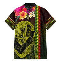 Hawaiian Reggae Music Family Matching Mermaid Dress and Hawaiian Shirt Jamaica Singer Tribal Polynesian and Hibiscus - Wonder Print Shop
