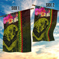 Hawaiian Reggae Music Garden Flag Jamaica Singer Tribal Polynesian and Hibiscus - Wonder Print Shop