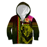 Hawaiian Reggae Music Kid Hoodie Jamaica Singer Tribal Polynesian and Hibiscus - Wonder Print Shop