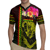 Hawaiian Reggae Music Rugby Jersey Jamaica Singer Tribal Polynesian and Hibiscus - Wonder Print Shop