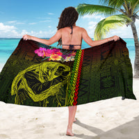Hawaiian Reggae Music Sarong Jamaica Singer Tribal Polynesian and Hibiscus - Wonder Print Shop