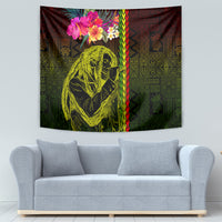 Hawaiian Reggae Music Tapestry Jamaica Singer Tribal Polynesian and Hibiscus - Wonder Print Shop
