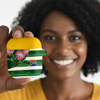 South Africa Football AirPods Case King Protea with African Heritage Stripes Style