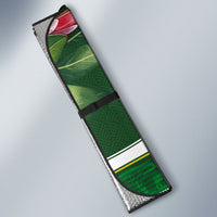 South Africa Football Auto Sun Shade King Protea with African Heritage Stripes Style