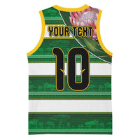 Custom South Africa Football Basketball Jersey King Protea with African Heritage Stripes Style