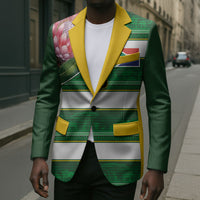 Custom South Africa Football Blazer King Protea with African Heritage Stripes Style