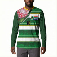 Custom South Africa Football Button Sweatshirt King Protea with African Heritage Stripes Style